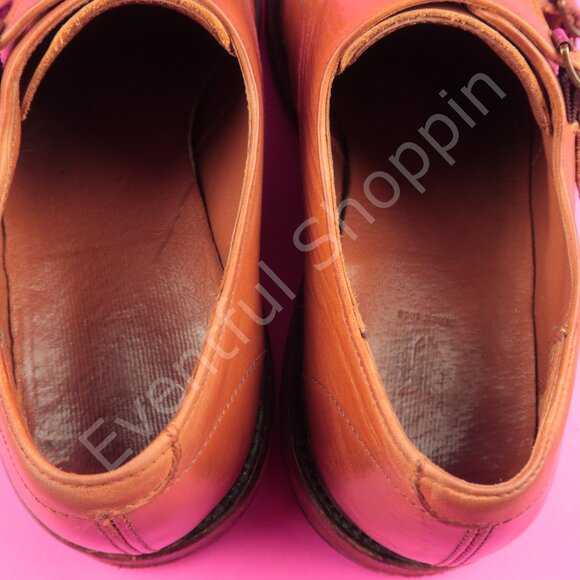 Frye Shoes Mens 9.5 D Brown Dress Burnished Cap Toe Double Monk Strap Oxfords - Picture 13 of 15